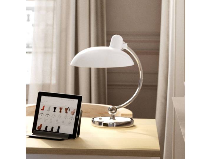 FRITZ HANSEN Schreibtischlampe Kaiser Idell 6631-T Luxus, weiß / opal, für Wohn- / Esszimmer, Messing, Design, Tischlampe