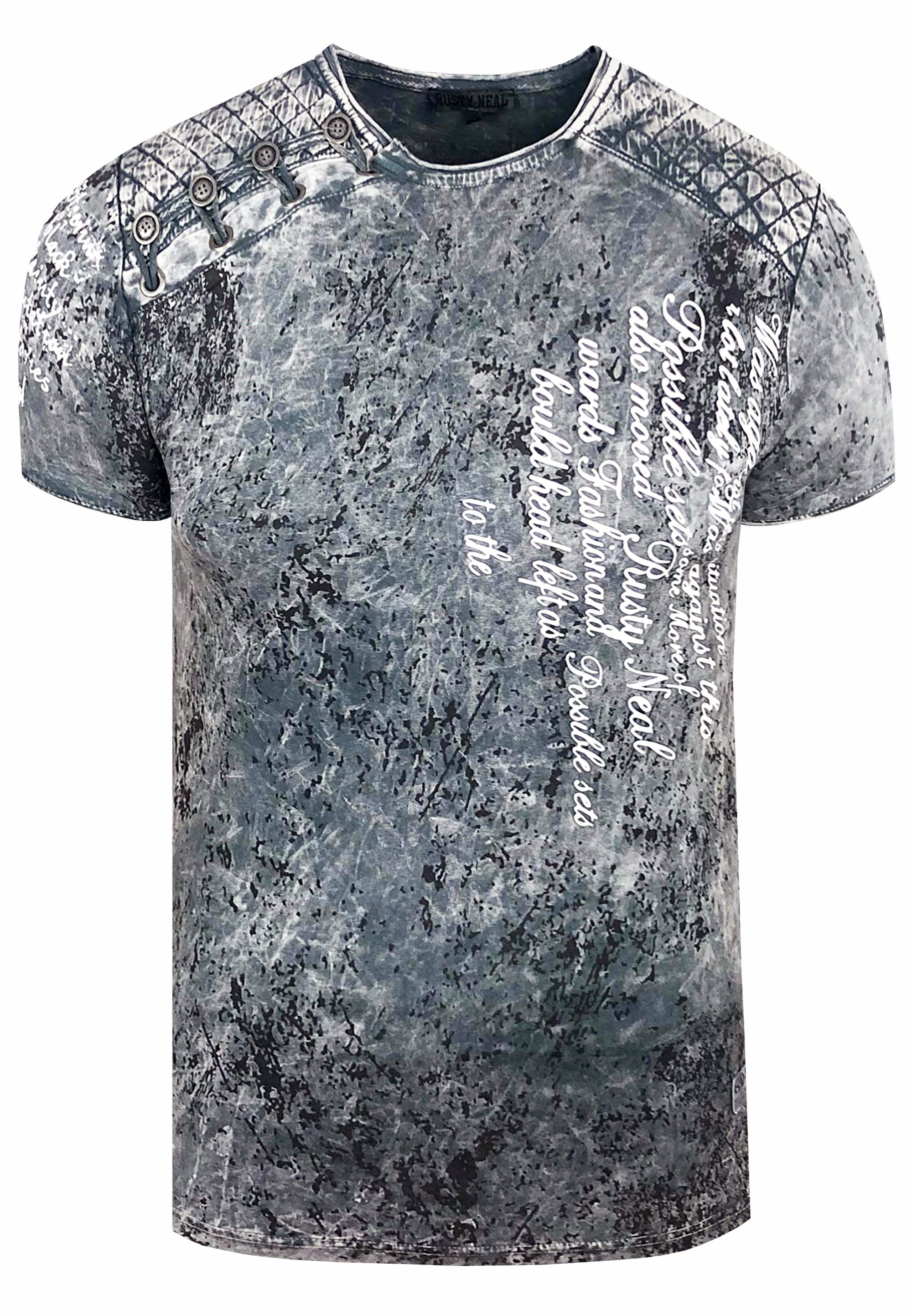 T-shirt met prints, gewassen met zuur
