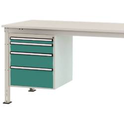 Manuflex ZB4764.0001 Gehäuse-Unterbau Stationär, Nutzhöhe 500 mm mit 4 Schubfächer. Für Tischtiefe 1200 mm
