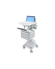 Ergotron StyleView Wagen für Notebook/Tastatur/Maus offene Architektur medizinisch Aluminium verzinker Stahl hochwertiger Kunststoff Grau weiß Polished Aluminum Bildschirmgröße: bis zu 43,9 cm 17,3" Breitbild Ausgang: Wechselstrom 230 V 66 Ah Bleisäure (SV44-1191-2)