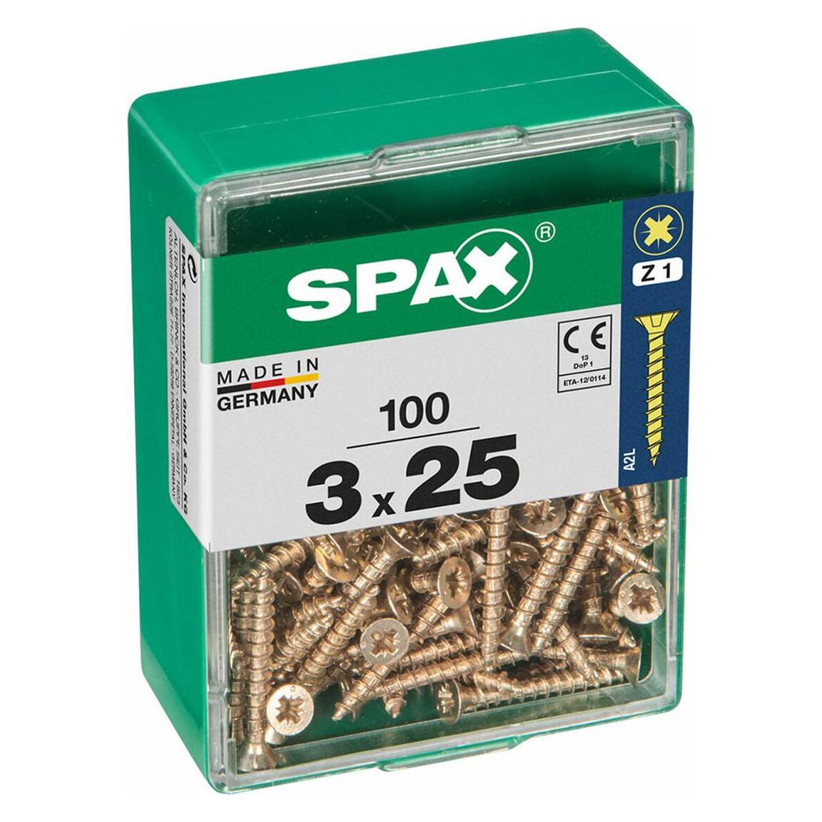 Spax CS PZ 3X25 YELLOX 100 PCS (100 Schrauben pro Stück) (4081020300252)