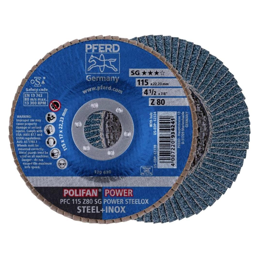 Pferd Fächerschleifscheibe POLIFAN PFC SG POWER STEELOX (80) (PFC 115 Z 80 SG POWER STEELOX)