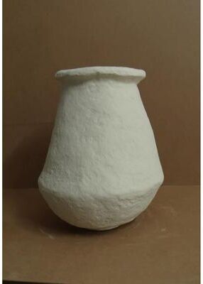 BIDK Home "Paper Mache Vase Dia 16"" Off-White - Off-White"