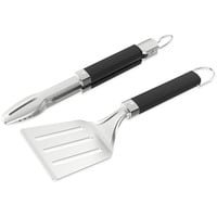 Grillbesteck Kompakt, 2-teilig edelstahl/schwarz, Wender und Grillzange