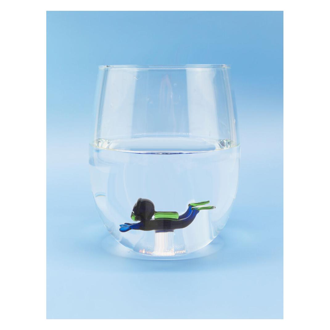 Winkee Drinking Glasses - Handmade Scuba Diver (0.60 l) (16850)