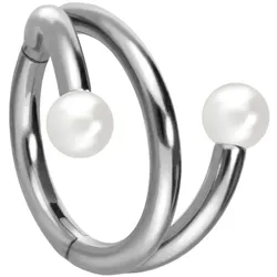 Titan Segmentring Clicker mit Innengewinde 3 RINGE + 2 SYNTHETISCHE PERLEN