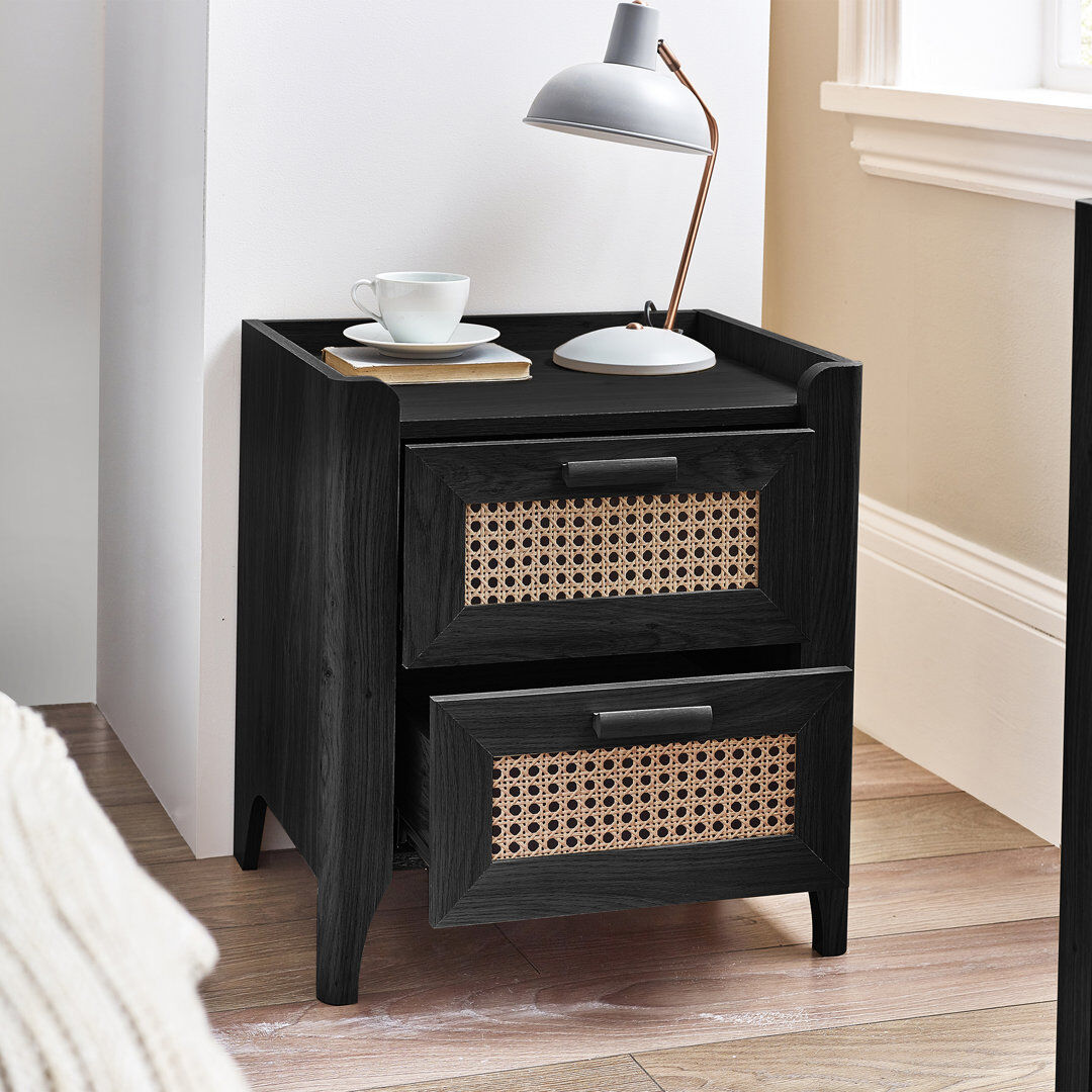 Bay Isle Home Albelo 50cm W Bedside Table Black 55cm H X 50cm W X 41cm D