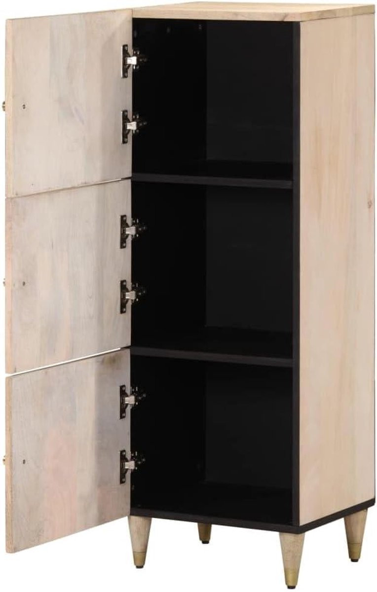 Massief Houten Highboard Naturel - Handgesneden Opbergkast Dressoir voor de Woonkamer - Hoogte: 110 cm