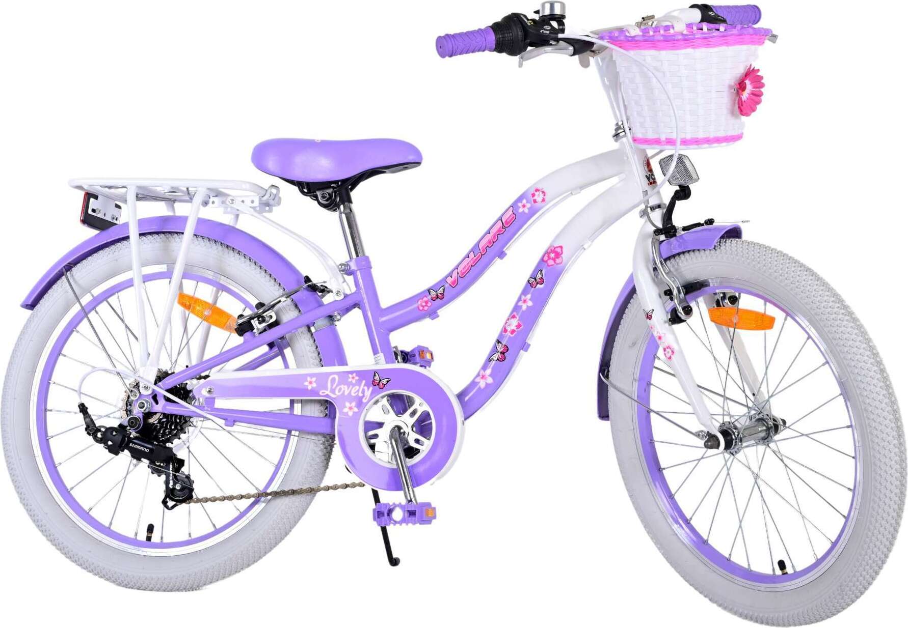 TPFSports Lovely Kinderfahrrad - Mädchen - 20 Zoll - 2 Handbremsen - 7 Gänge - Lila
