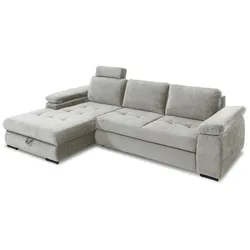 filippo Ecksofa mit Funktion Bronko Stoff Grau