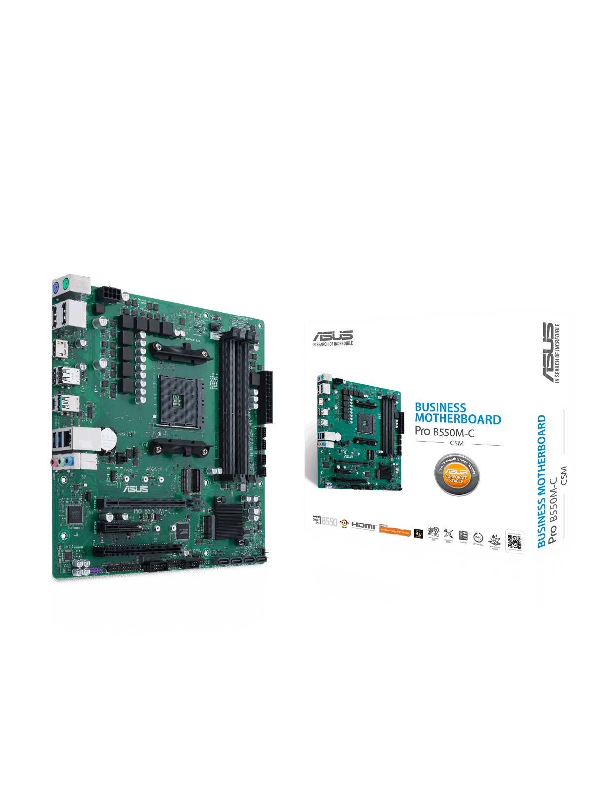 ASUS Pro B550M-C/CSM Mainboard - AMD B550 - AMD AM4 - DDR4 RAM - Micro-ATX
