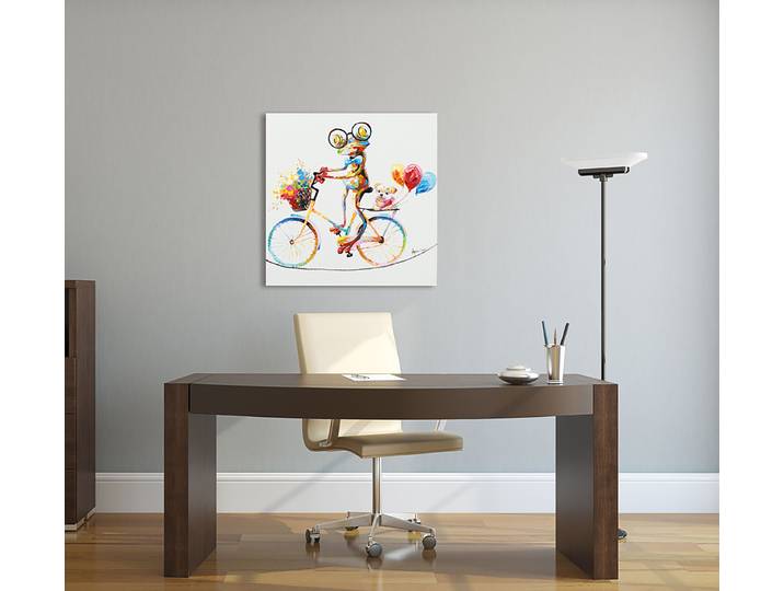 Leinwandbild Neugieriger Frosch Mischgewebe Multicolor 70 x 70 x 3cm