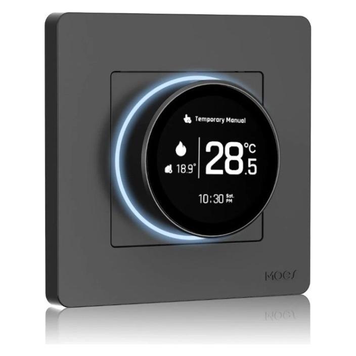 Moes Vieds-Thermostate für Unterflur-Wasserventile, dunkelgrau, ZigBee, TUYA (ZHT-SR-GC-GY-MS)
