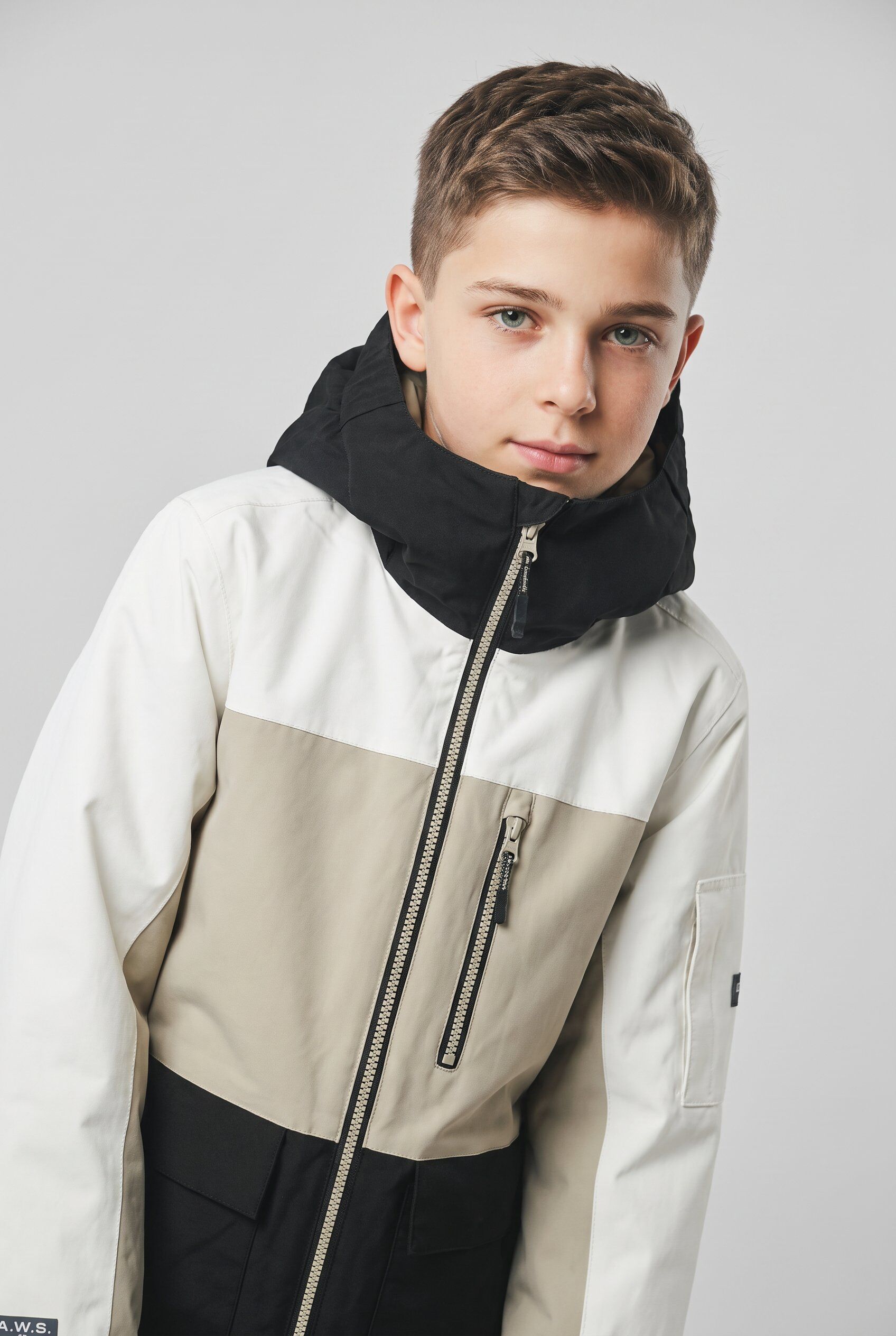Skijacke ICEPEAK "ICEPEAK LAMAR JR", Kinder, Gr. 128, schwarz-weiss (powder), Obermaterial: 100% Polyester. Futter: 100% Polyester. Wattierung: 100% Polyester, Jacken Skijacke, für Kinder und Jugendliche, wasserdicht, wasserabweisend, atmungsaktiv powder 