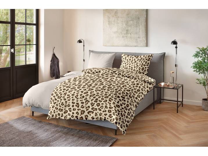 Bettwäsche PRIMERA Soft-Seersucker-Bettwäsche Serval , braun, B/L: 155cm x 220cm, 1 Stk., 1 Stk., Soft-Seersucker, B/L: 80cm x 80cm, 2, Soft-Seersucker, Obermaterial: 100% Baumwolle, Bettwäsche, Bettwäsche