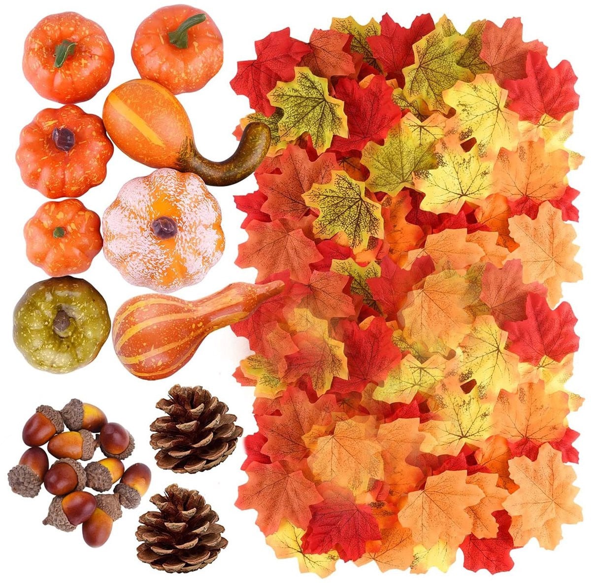 Dailygoods - Set van 100 kunstmatige pompoenen voor herfstdecoratie en Halloween