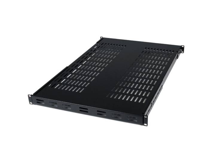 StarTech.com Etagère profonde fixe pour rack de serveur ajustable, Etagère ajustable, Noir, 80 kg, 1U, 445 mm, 700 mm ADJSHELF