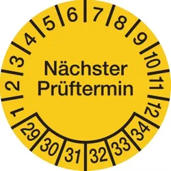 König Werbeanlagen Dreifke® Prüfplakette, Nächster Prüftermin, Dokumenten - 15 mm Dokumentenfolie selbstklebend