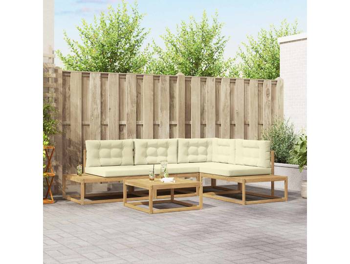 vidaXL Outdoor-Sofagarnitur 5 stk. Weiß 79 x 79 x 37 cm Polyester