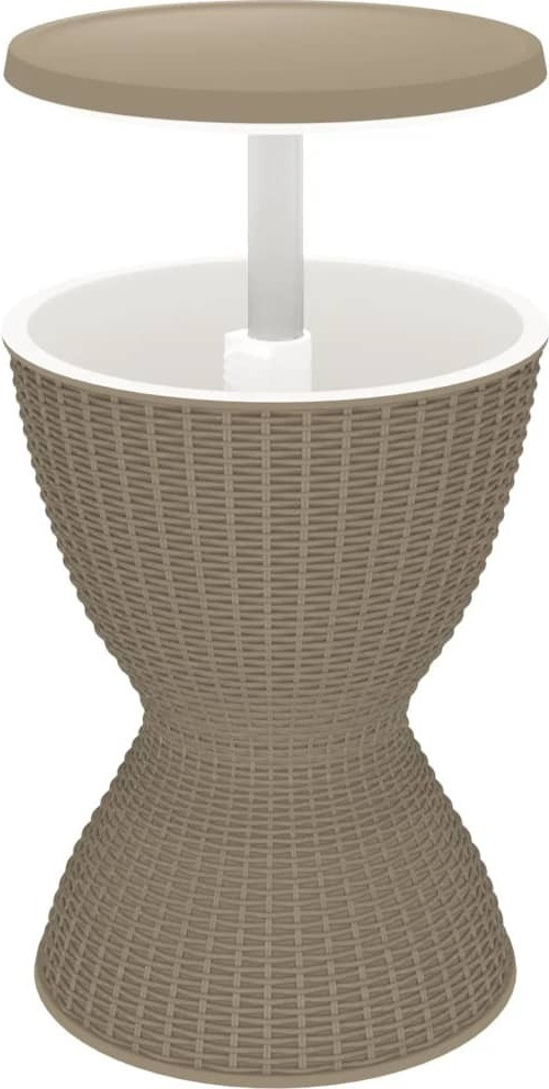 vidaXL 3-in-1 tafel met ingebouwde ijskast, lichtbruin, polypropyleen