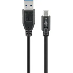 Goobay 71221 USB Kabel USB 3.2 Gen 1 (3.1 Gen 1) 2 m USB A USB C 5 Gbit/s Schwarz
