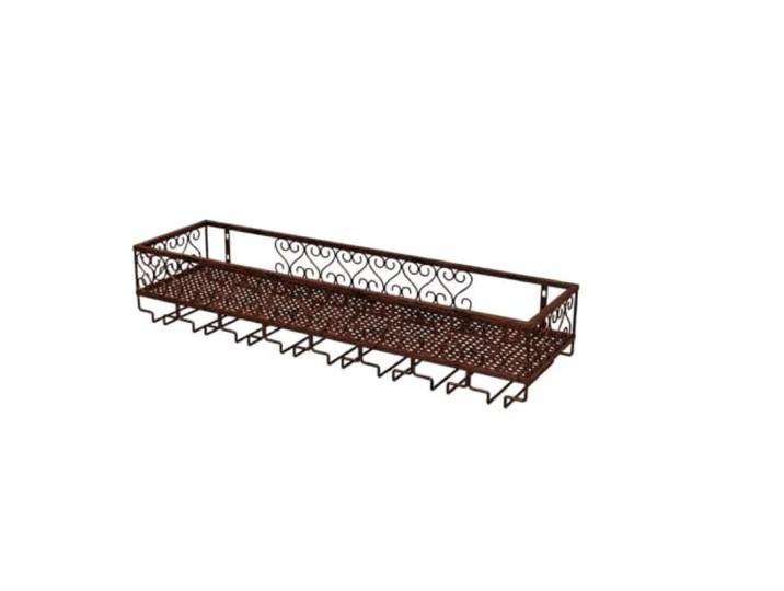 Cenz-888 Weinregal Vintage Wandmontiertes Rotweinregal(Brass,3XL)