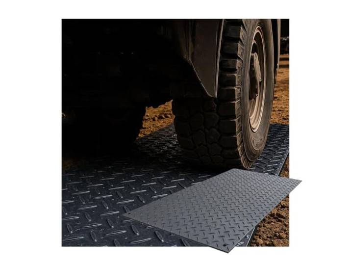 Maßgefertigte Isolierte HDPE Bodenschutzplatten Zum Zuschnitt Polyethylen, Steckverbindung, temporäre Fahrbahn, rutschfest(244x122cm/8x4ft-10mm)