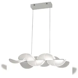 Fabas Luce Sylvie 30W LED-Pendelleuchte, weiß, in Metall und Methacrylat, modernes Design, 4000 Lumen, warmweißes Licht (3000K), dimmbar mit Phasenanschnitt.