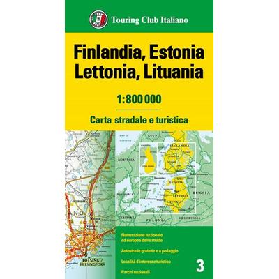 Finlandia, Estonia, Lettonia, Lituania 1:800.000. Carta stradale e turistica, Karte von , Touring