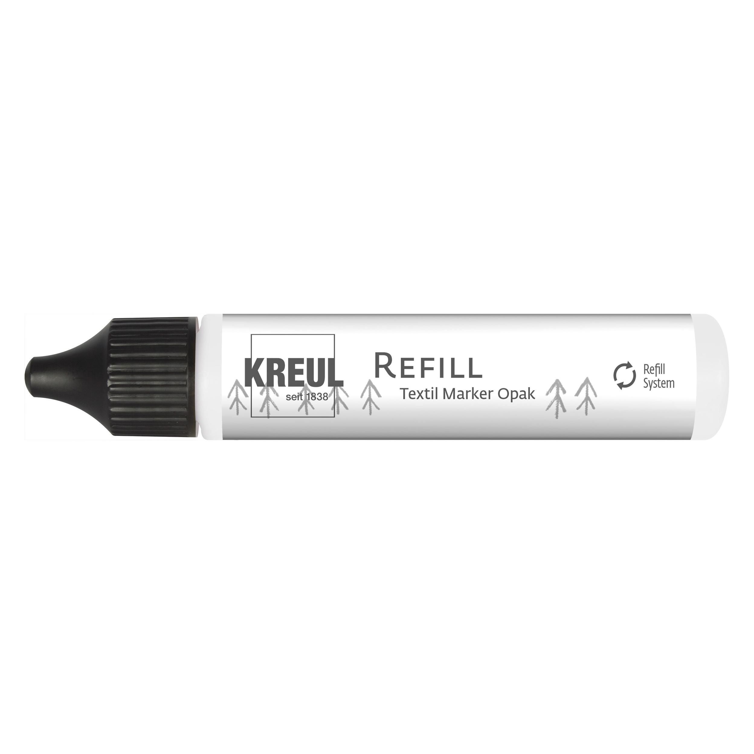 Kreul Refill fr Textilmarker OPAK, 25 ml, weiá (4x) (92791)