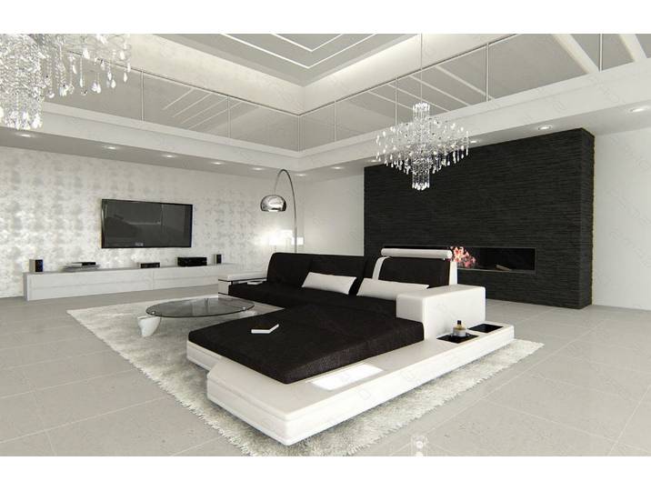 Couch Messana L-Form in Stoff