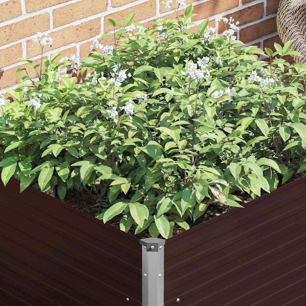 vidaXL Jardinière surélevée Marron 100x100x77 cm Acier galvanisé