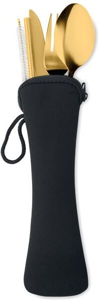Couverts personnalisable en acier inoxydable 5 pièces Or
