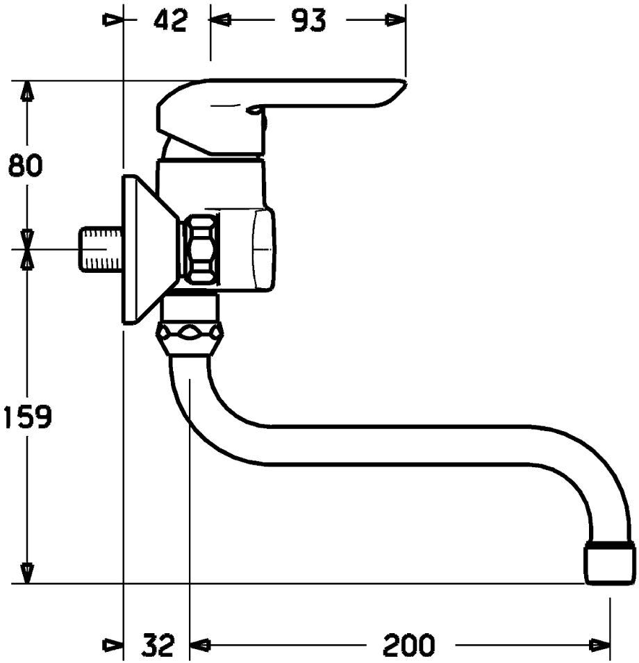 HANSAVANTIS Spültisch-Einhand-Wandbatterie