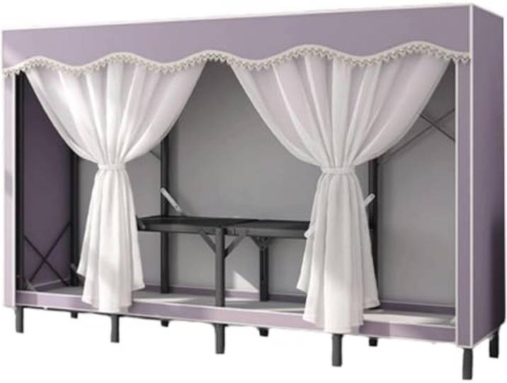 LoiYtrd Zusammenklappbarer Kleiderschrank aus Stahl, tragbar for Aufhängen von Kleidung(Purple,215cm/85)