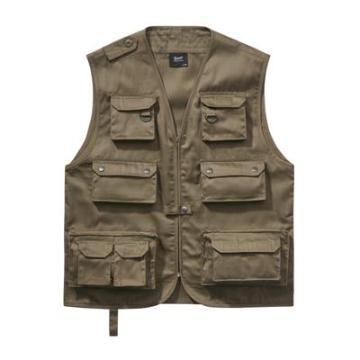 Funktionsweste BRANDIT "Brandit Herren Hunting Vest", Herren, Gr. 5XL, braun (olive), 80% Polyester, 20% Baumwolle, Westen Funktionsweste