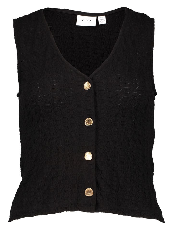 Vila Strickweste in Schwarz - XS