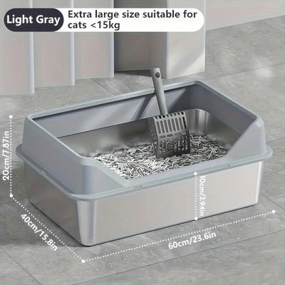 Uplifted Finds KEMORELA XL Stainless Steel Litter Enclosure light Gray 60 Cm