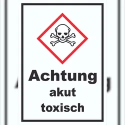 HB-Druck Schild akut toxisch Toxizität Totenkopf hochkant A6 (105x148mm)
