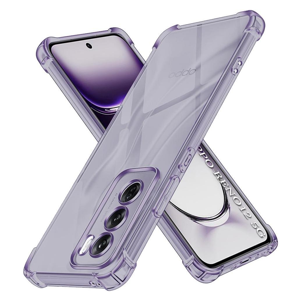 Techsuit - Shockproof Clear Silicone - Oppo Reno12 - Smoke Black (Oppo Reno12) (59432928)