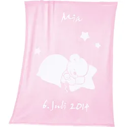Herding Babydecke Unicade mit Namen 75x100 cm, rosa