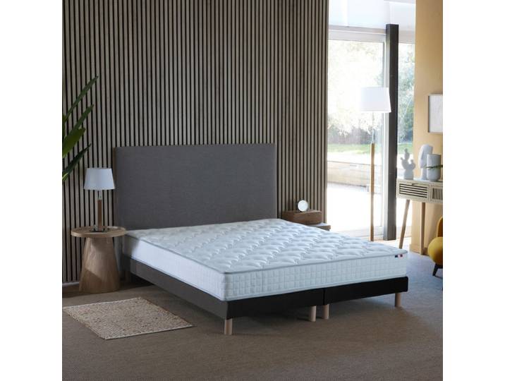 Ensemble matelas ressorts astre + sommier 2x80x200cm noir
