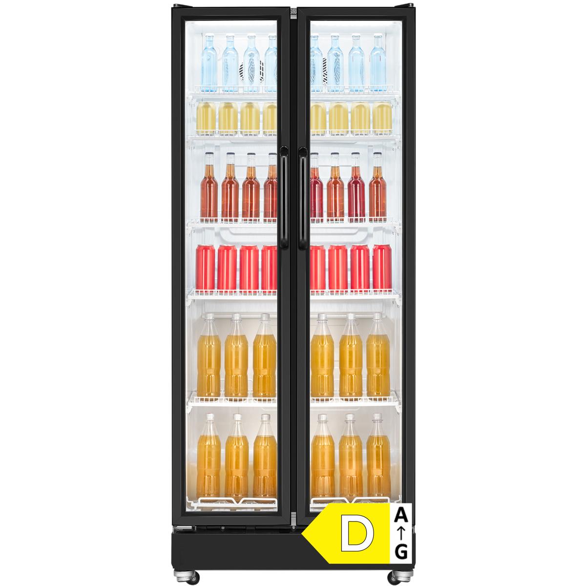Bomann Glastür-Kühlschrank | 545 L | MultiAirflow | LED | Flügeltüren | 5 Ablagen | KSG 7294