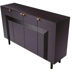 Highboard   , schwarz , Maße (cm): B: 156 H: 99