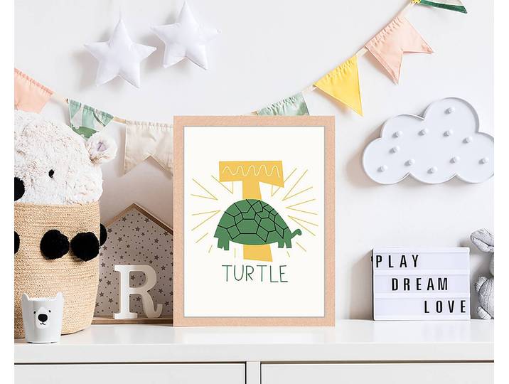 Tableau déco Turtle 33 x 43cm Multicolore