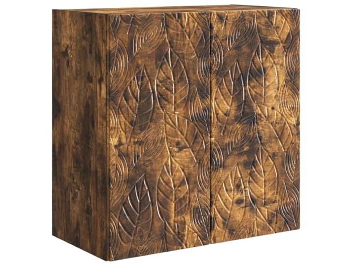 KLGBNCVE Wandschrank 59 x 31 x 60 cm Holzwerkstoff Räuchereiche Wandmontage,platzsparend,90° Pendeltüren,Holzbretter,feuchtes Tuch,Organisation