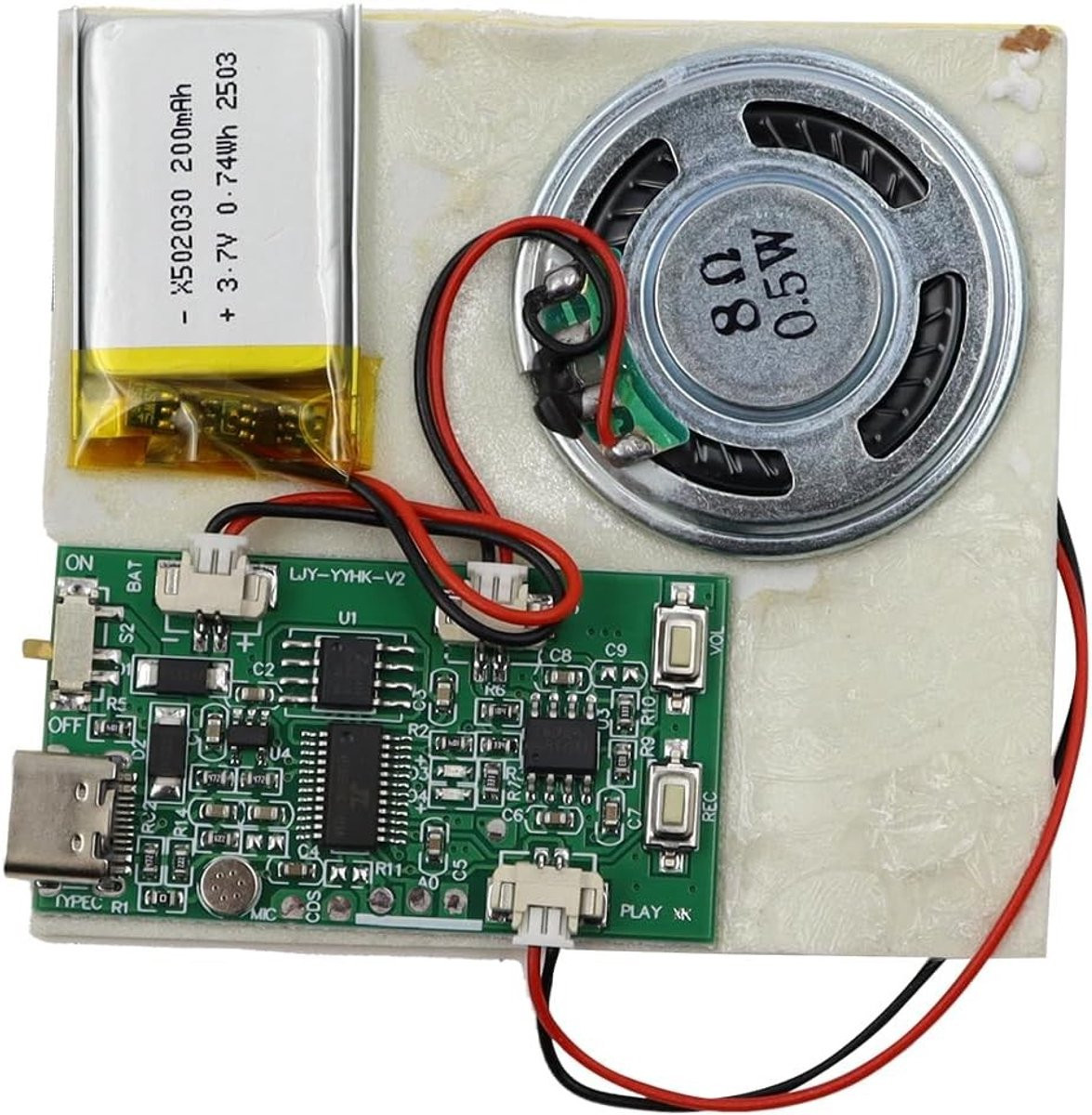 Geluidchip voor meerdere opnames met drukknopbediening - DIY stemrecorder voor creatief gebruik