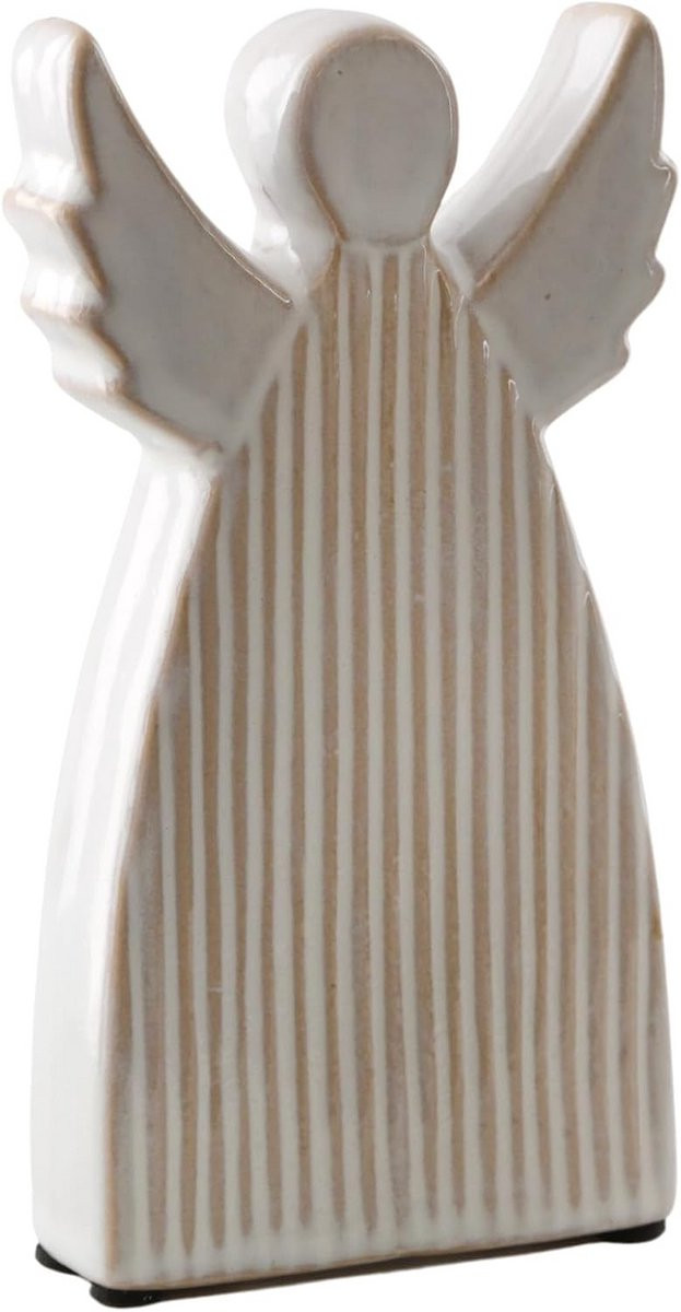 Decoratieve engel Keramiek figuur Beige-wit Hoogte: 14 cm