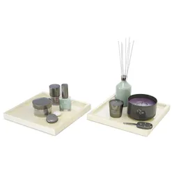 DEKOSCHALE Maya Creme Hochglanz 2er Set