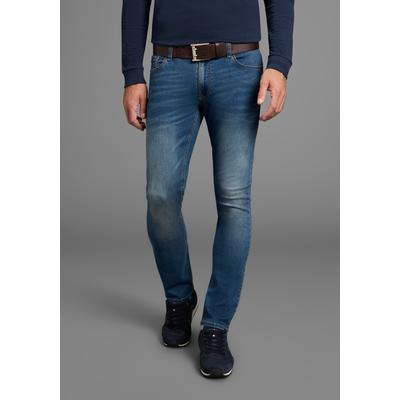Slim-fit-Jeans BRUNO BANANI "Grady", Herren, Gr. 31, Länge 32, blau, Obermaterial: 70% Baumwolle, 28% Polyester, 2% Elasthan, unifarben, schmal lang, Jeans Slim-fit-Jeans, schmale Beinweite, niedrige Leibhöhe, figurbetonte Silhouette